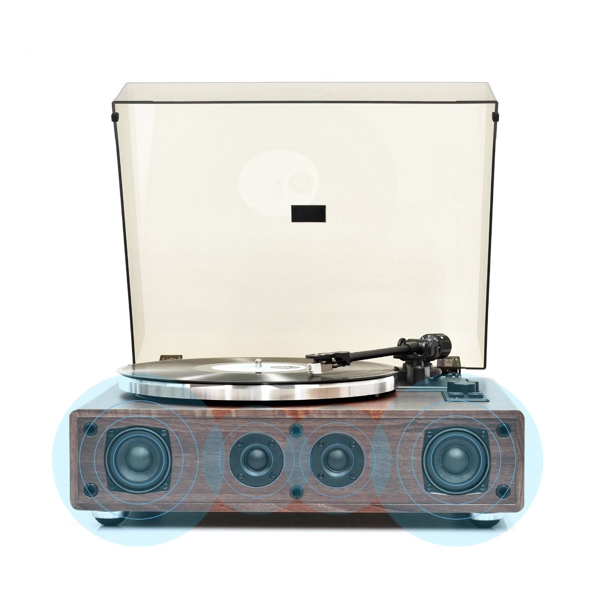 mbeat Hi-Fi Turntable with Built-In Bluetooth Receiving Speaker - SILBERSHELL