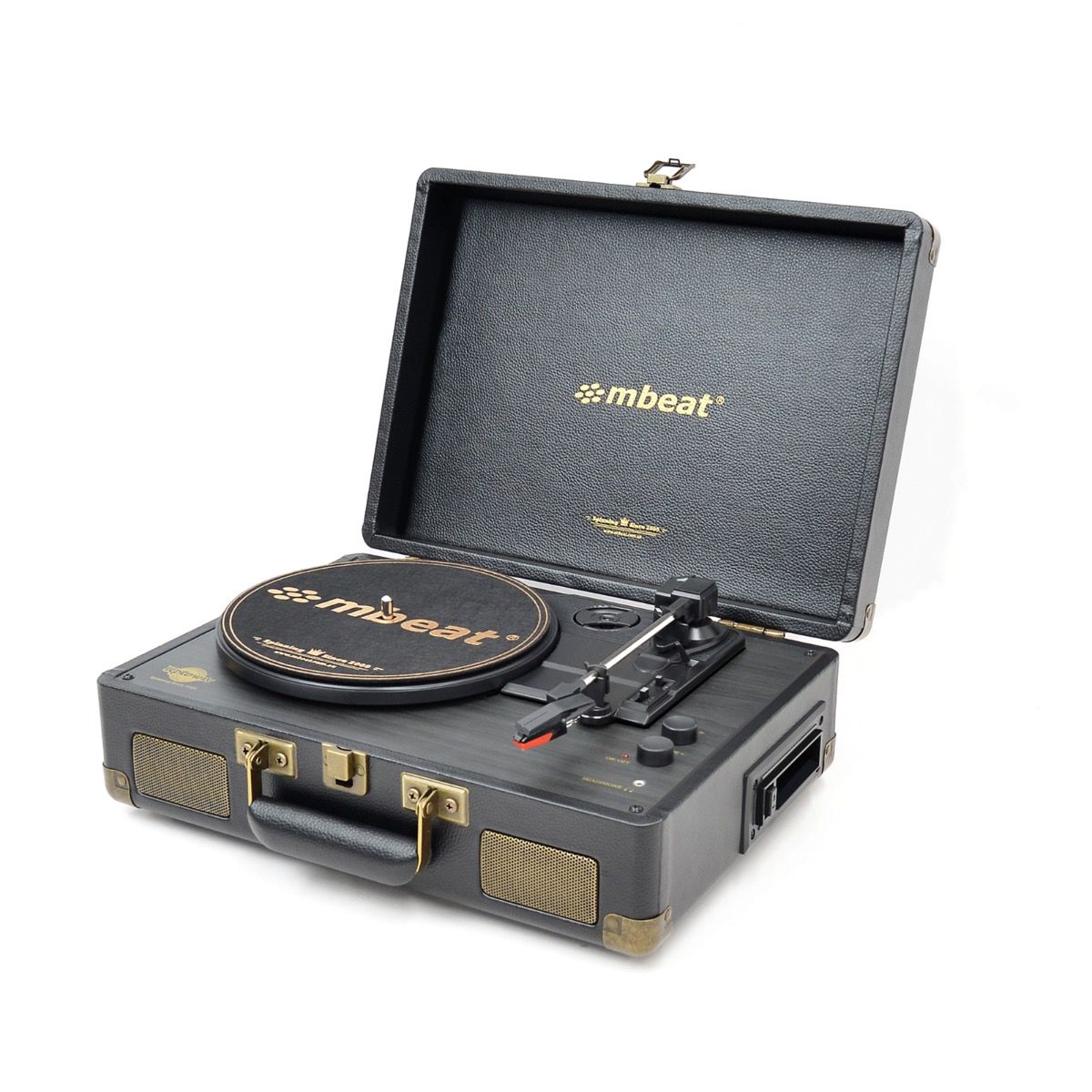 mbeat Uptown Retro Turntable and Cassette Player with Bluetooth Speakers - SILBERSHELL