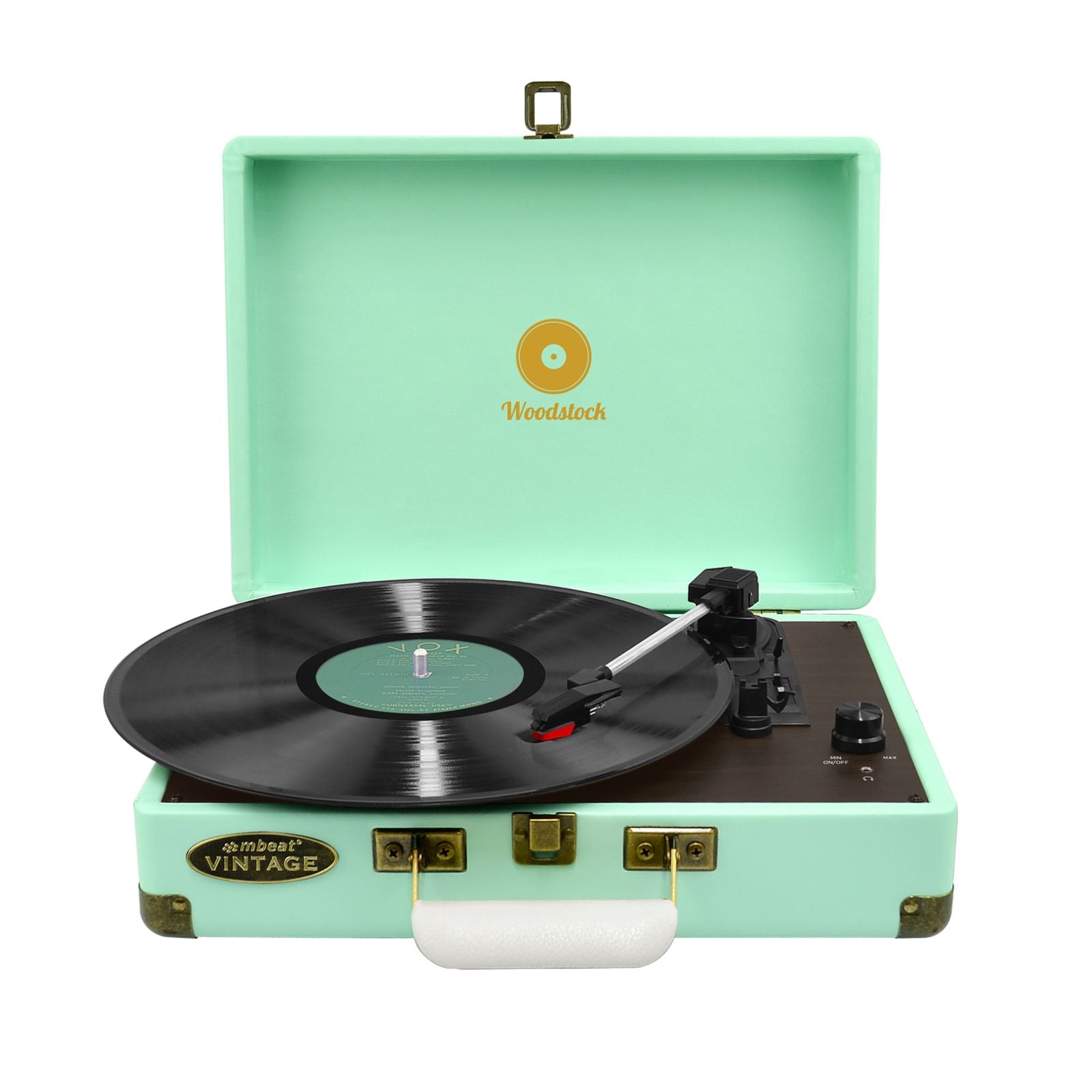 mbeat Woodstock Tiffany Blue Retro Turntable - SILBERSHELL