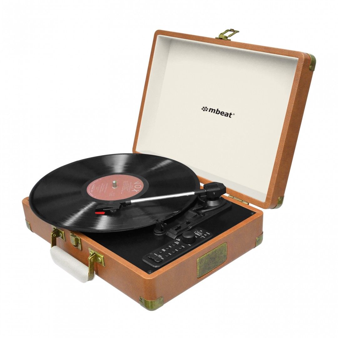 mbeat Aria Retro Turntable with Bluetooth & USB Disk Record - SILBERSHELL