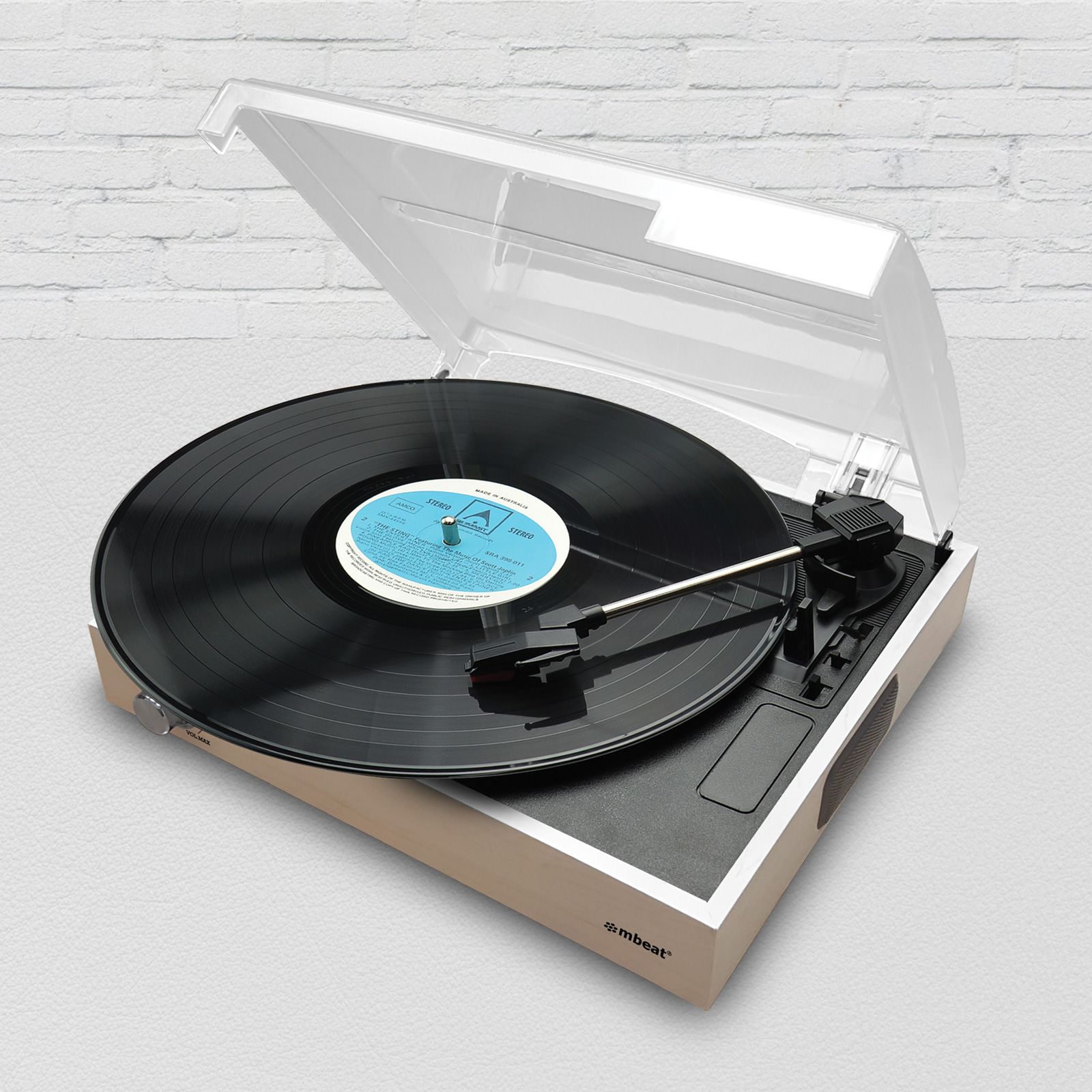 mbeat Slim Wooden Style USB Turntable - SILBERSHELL