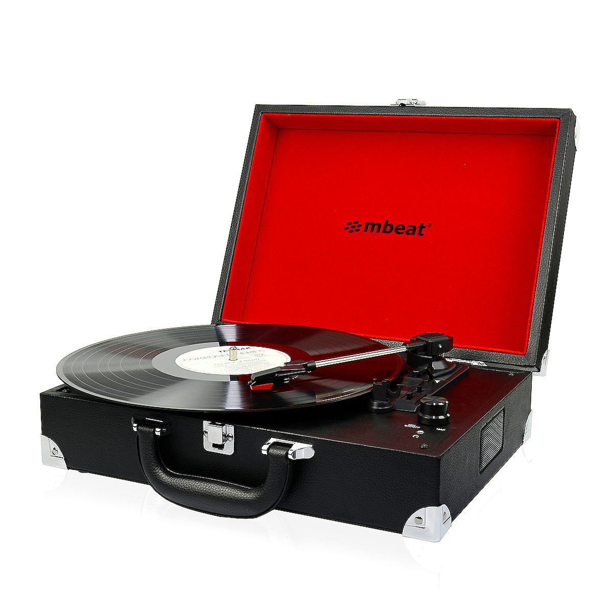 mbeat Retro Briefcase-styled USB Turntable - SILBERSHELL