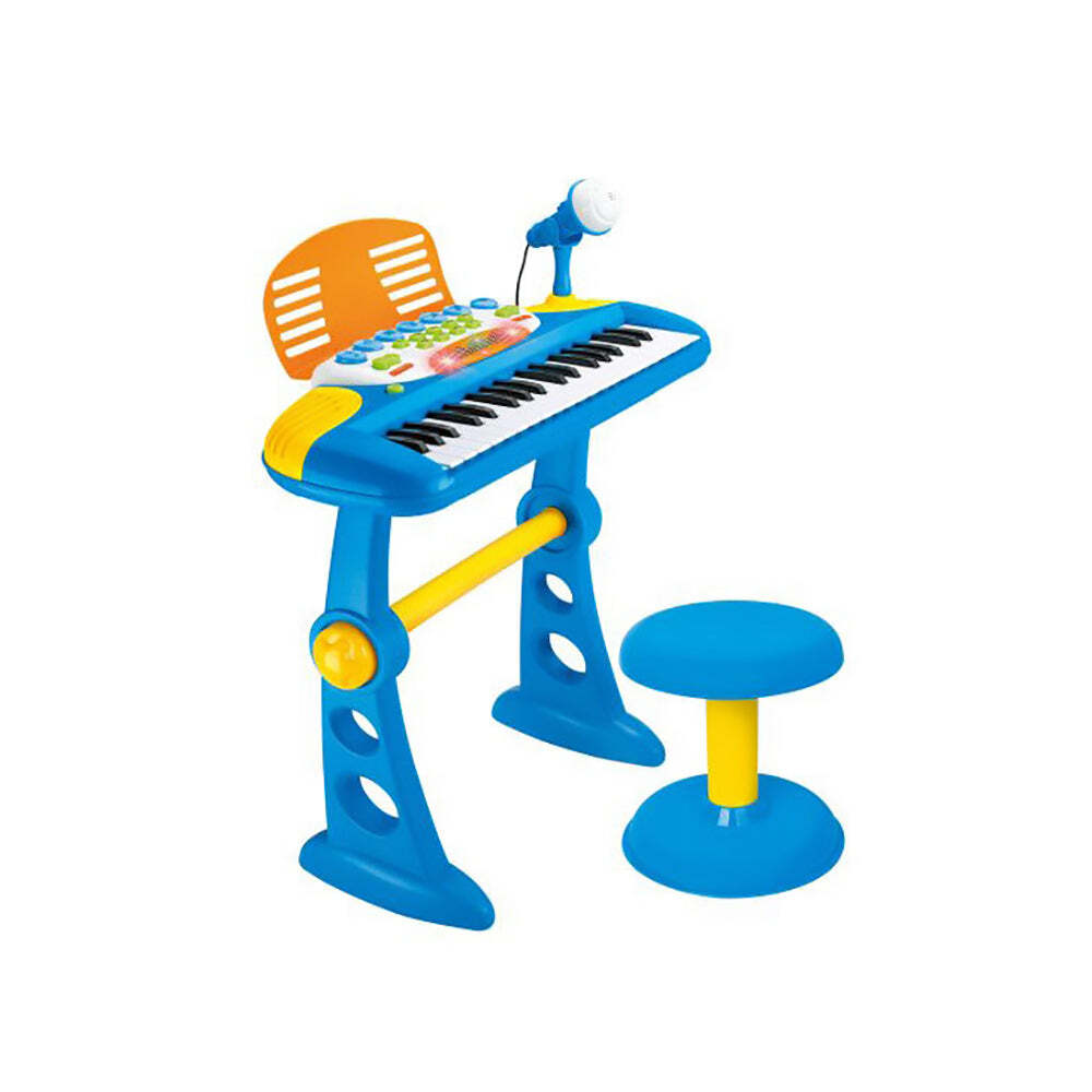 Children's Electronic Keyboard with Stand (Blue) Musical Instrument Toy - SILBERSHELL