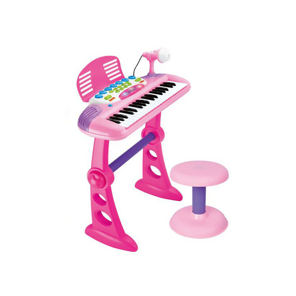 Children's Electronic Keyboard with Stand (Pink) Musical Instrument Toy - SILBERSHELL