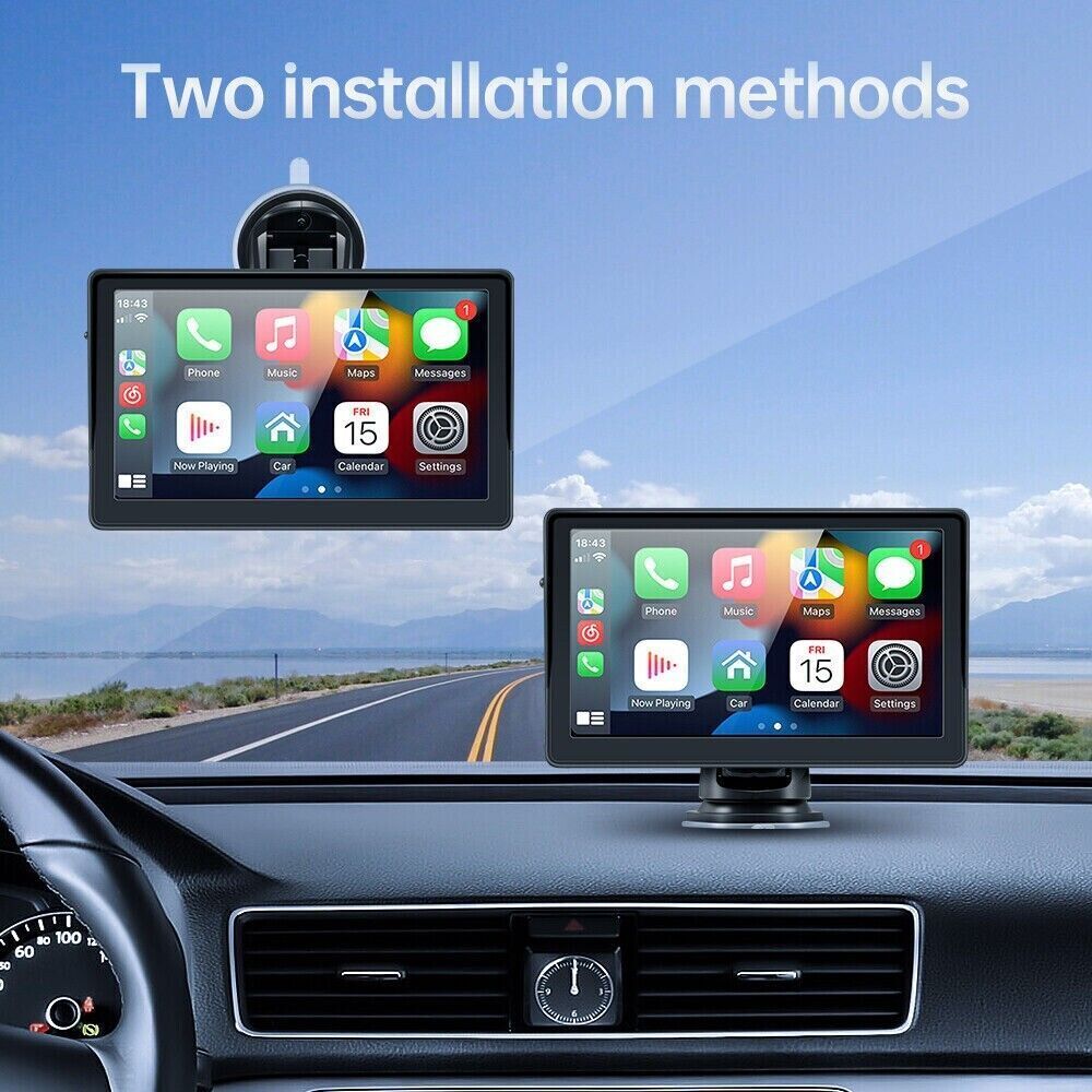 7 inch Portable Wireless Car Radio Auto Stereo Apple Carplay Android Bluetooth + Cam - SILBERSHELL