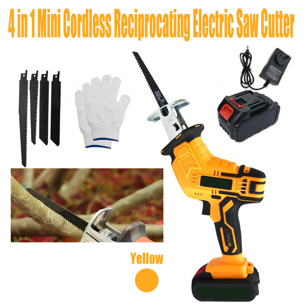 Yellow Cordless Electric Reciprocating Saw Cutter w+ Blades For Makita Battery - SILBERSHELL