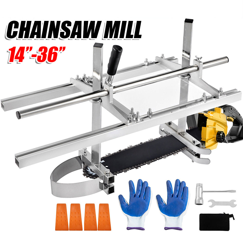 Chainsaw Mill For Saws 14"-36" Bar Furniture Making Wood Cutting Aluminum Steel - SILBERSHELL