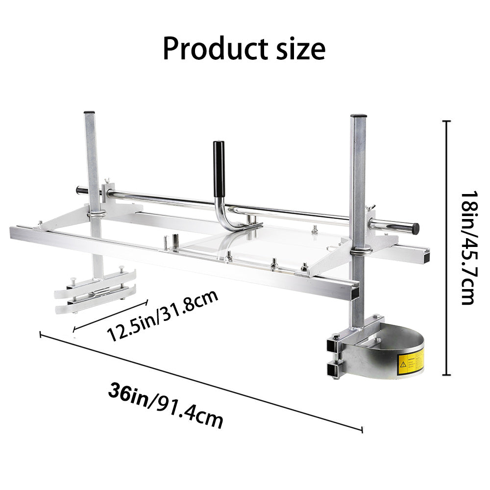 Chainsaw Mill For Saws 14"-36" Bar Furniture Making Wood Cutting Aluminum Steel - SILBERSHELL