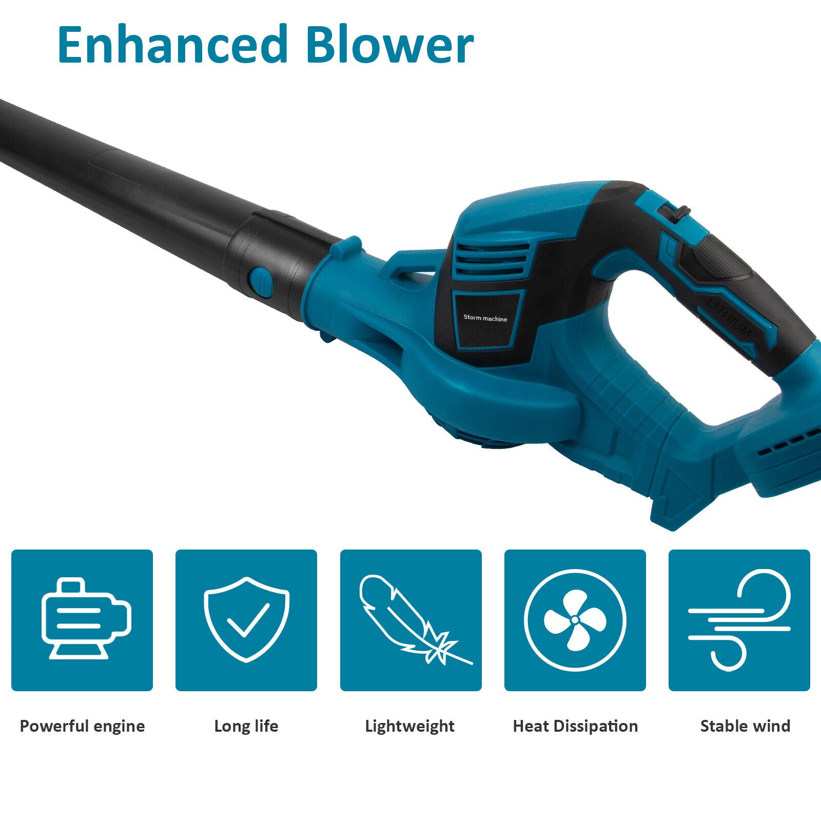 Cordless Garden Leaf Dust Blower Handheld For Makita With 2Battery & Charger 36V - SILBERSHELL