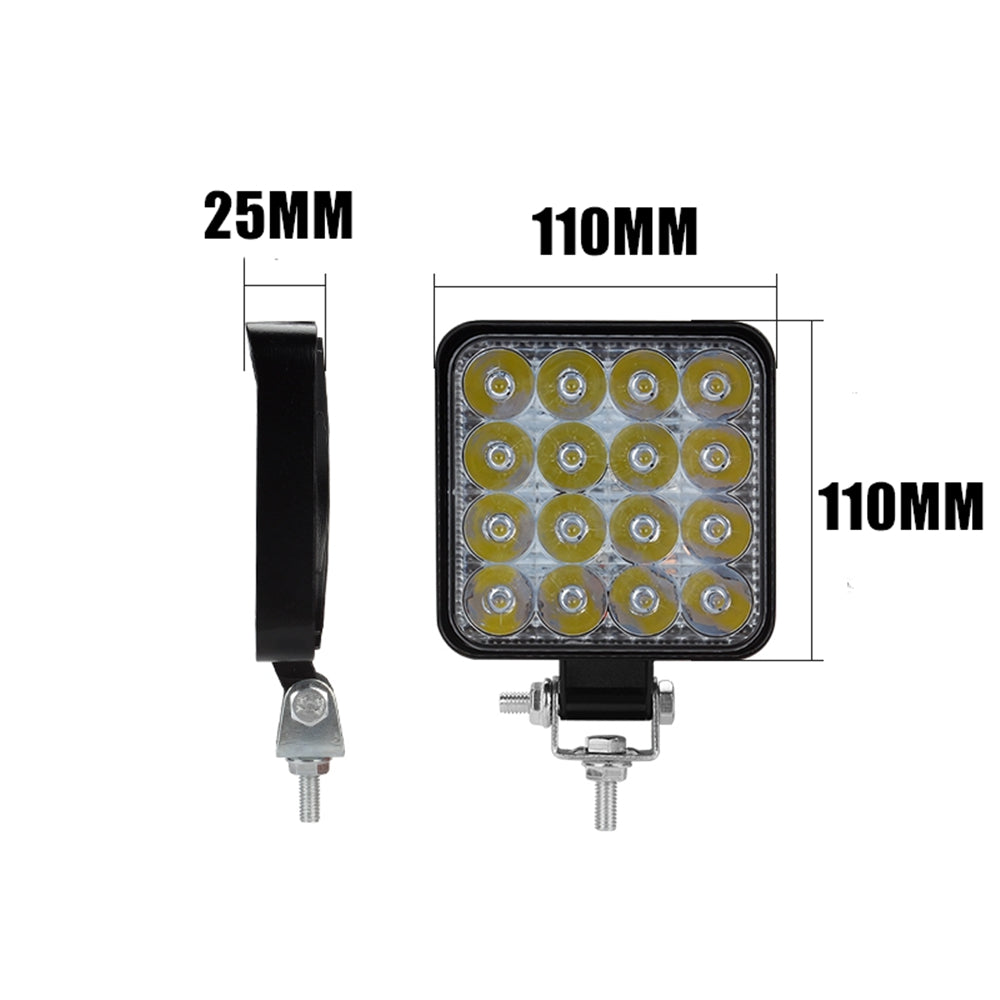 10PCS 80W CREE FLOOD LED Work Lights 12V 24V Boat Camping Square 4inch Bar - SILBERSHELL