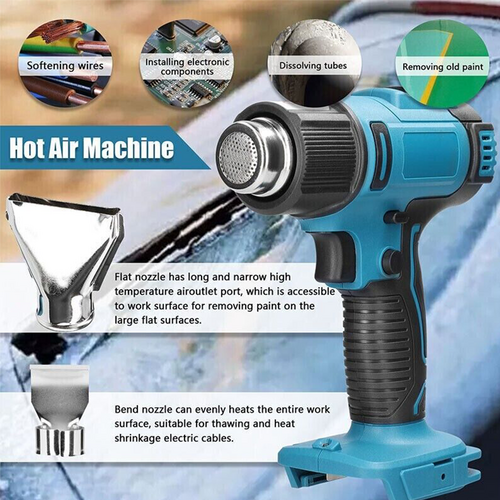 2000W Electric Hot Air Heat Gun with Nozzles Cordless Handheld For Makita 18V AU - SILBERSHELL