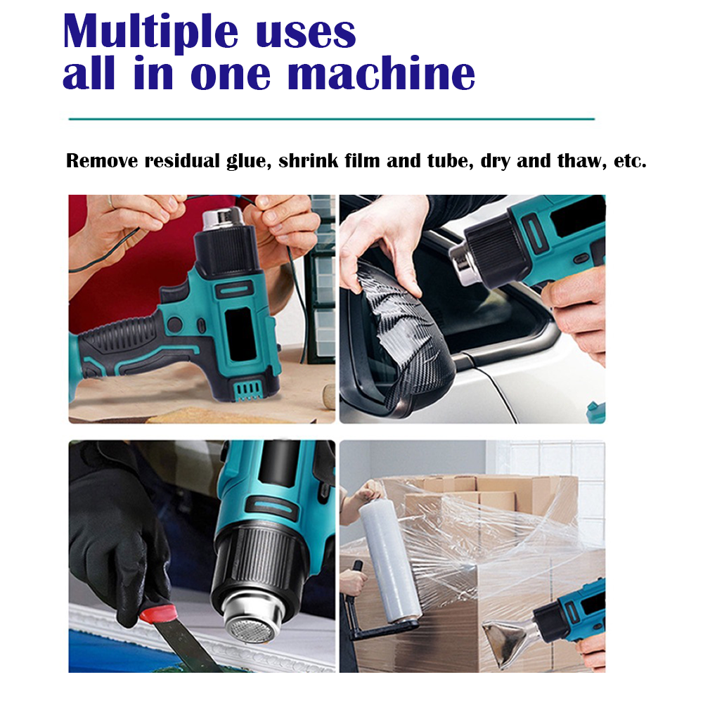 2000W Electric Hot Air Heat Gun with Nozzles Cordless Handheld For Makita 18V AU - SILBERSHELL