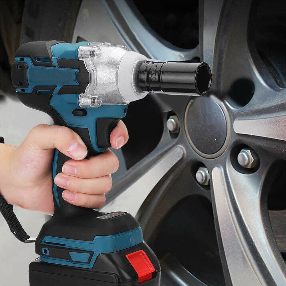 Cordless Electric Impact Wrench Brushless Rattle Gun 1/2" Driver +Large Battery - SILBERSHELL