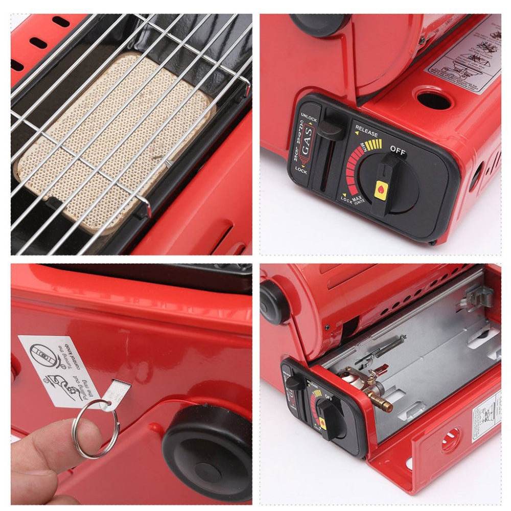 Portable Butane Gas Heater Camping Camp Tent Outdoor Hiking Camper Survival Red - SILBERSHELL