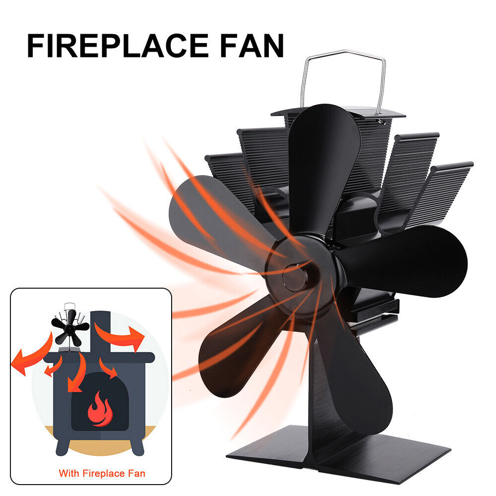 Wood Heater Fan Eco Heat Powered Self-Powered Silent for Fireplace Stove Burner - SILBERSHELL