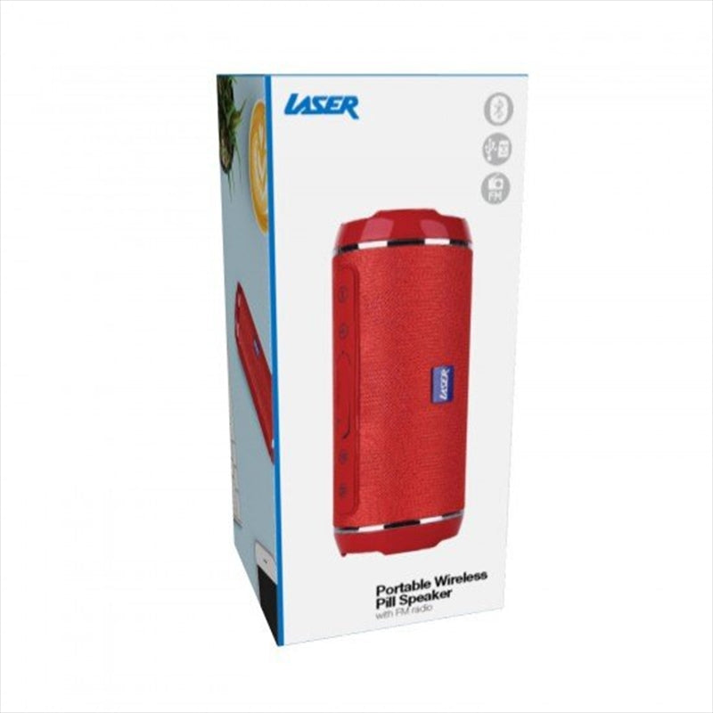 Laser - Bluetooth Pill Speaker - Red - SILBERSHELL