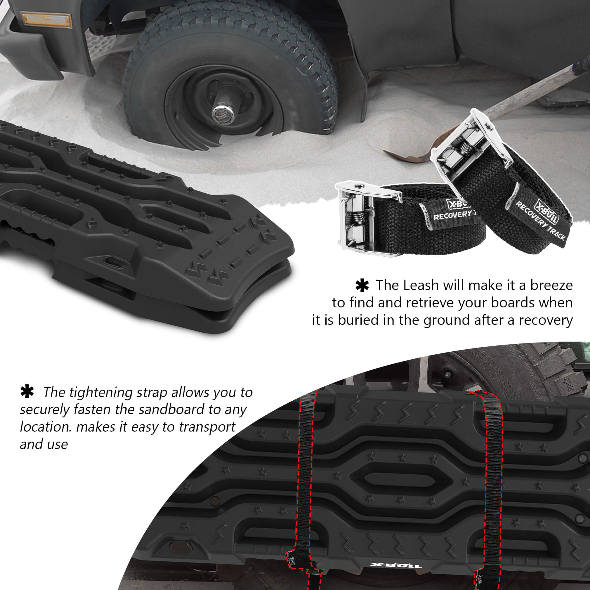 X-BULL Recovery Tracks Boards 12T Sand Snow Mud tracks 2PCS 4WD 4X4 Car Truck New - SILBERSHELL