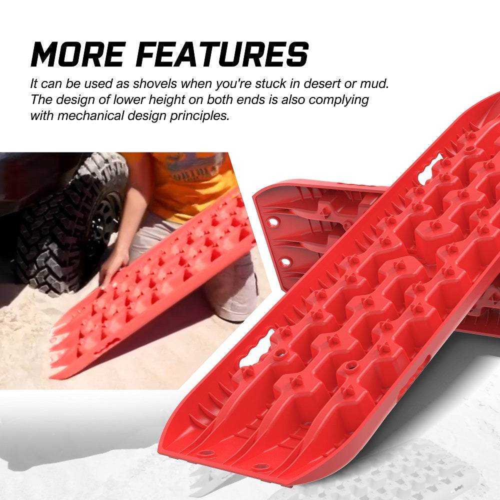 X-BULL Recovery tracks Boards 2 Pairs Sand Mud Snow 4WD Gen3.0 With Reindeer Car Antlers - SILBERSHELL