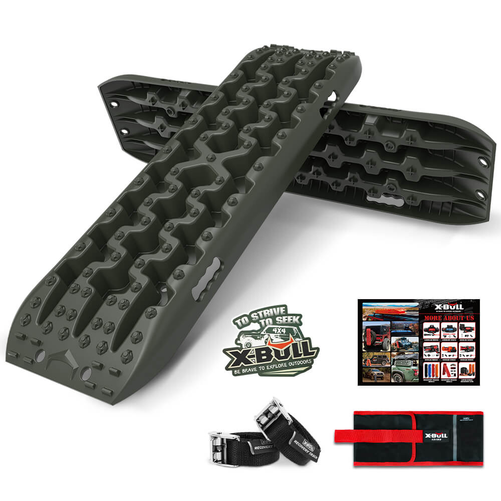 X-BULL Recovery tracks kit Boards 4WD strap mounting 4x4 Sand Snow Car qrange GEN3.0 6pcs OLIVE - SILBERSHELL
