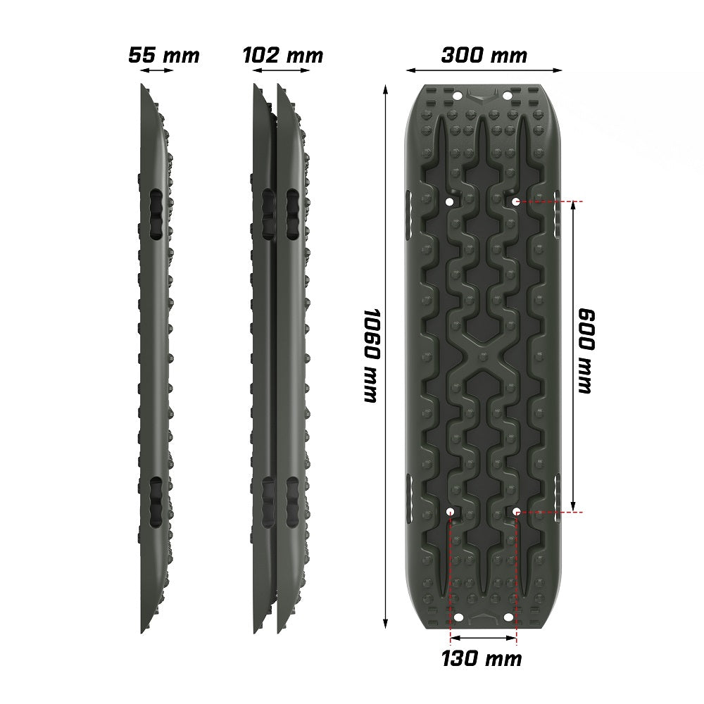 X-BULL Recovery tracks kit Boards 4WD strap mounting 4x4 Sand Snow Car qrange GEN3.0 6pcs OLIVE - SILBERSHELL