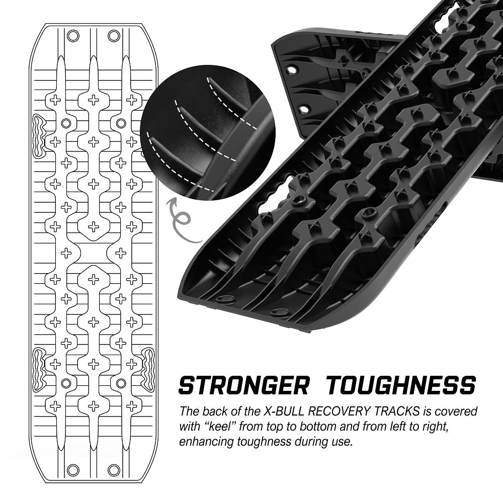 X-BULL Recovery Tracks Boards Sand Truck Mud 4WD 4x4 Gen3.0 Black/ Tyre Tire Deflator - SILBERSHELL