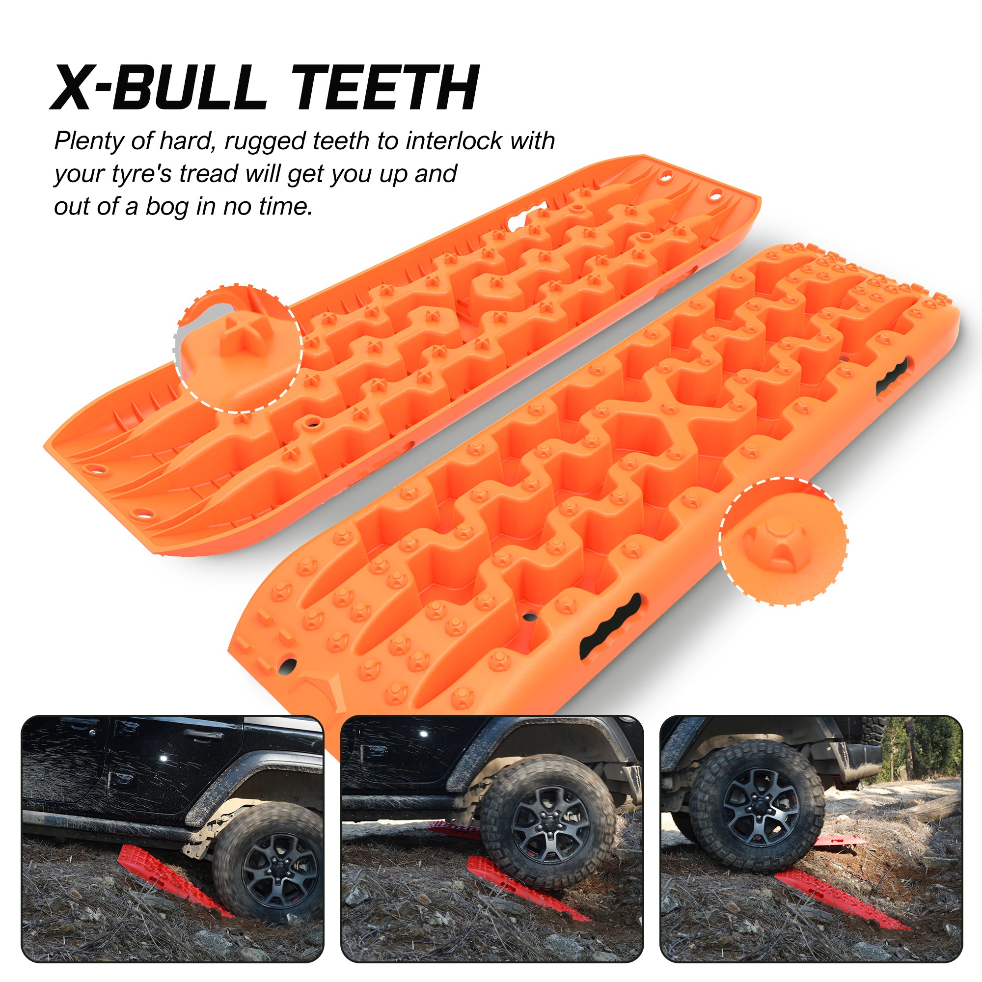 X-BULL Recovery Tracks Boards Sand Truck Mud 4WD 4x4 Gen3.0 Orange/ Tyre Tire Deflator - SILBERSHELL