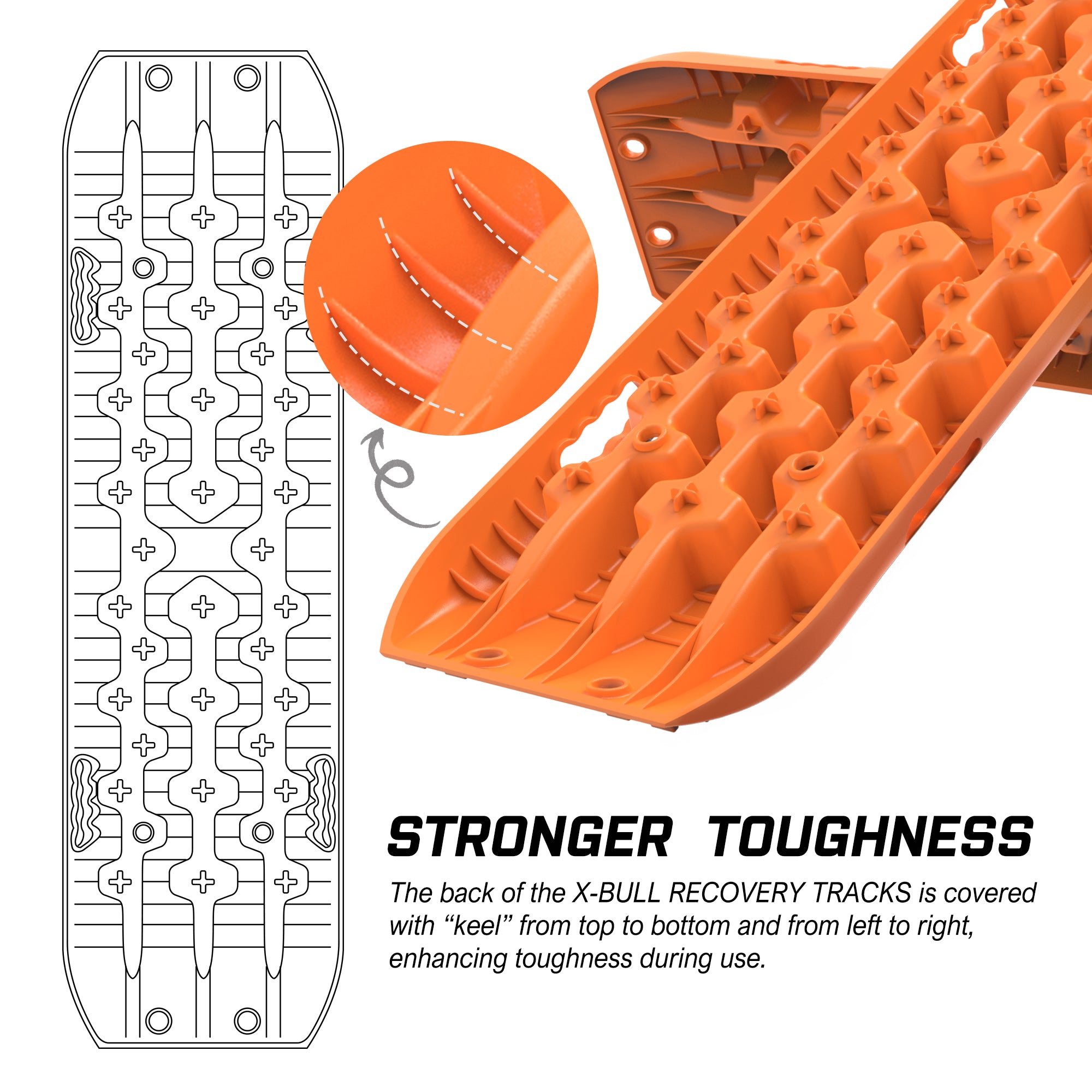 X-BULL Recovery Tracks Boards Sand Truck Mud 4WD 4x4 Gen3.0 Orange/ Tyre Tire Deflator - SILBERSHELL