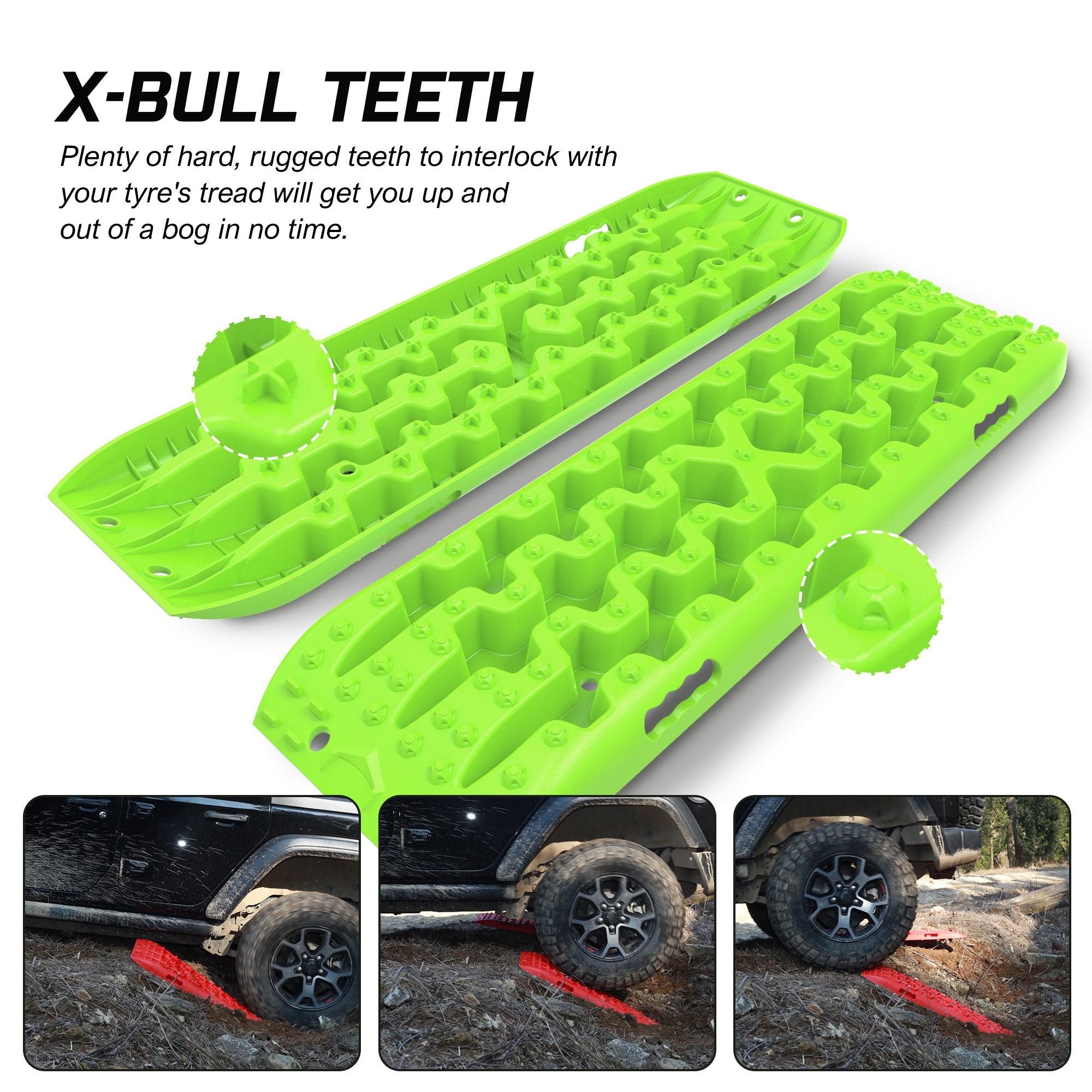 X-BULL Recovery Tracks Boards Sand Truck Mud Snow 4WD 4x4 Gen3.0 Green/ Tyre Tire Deflator - SILBERSHELL