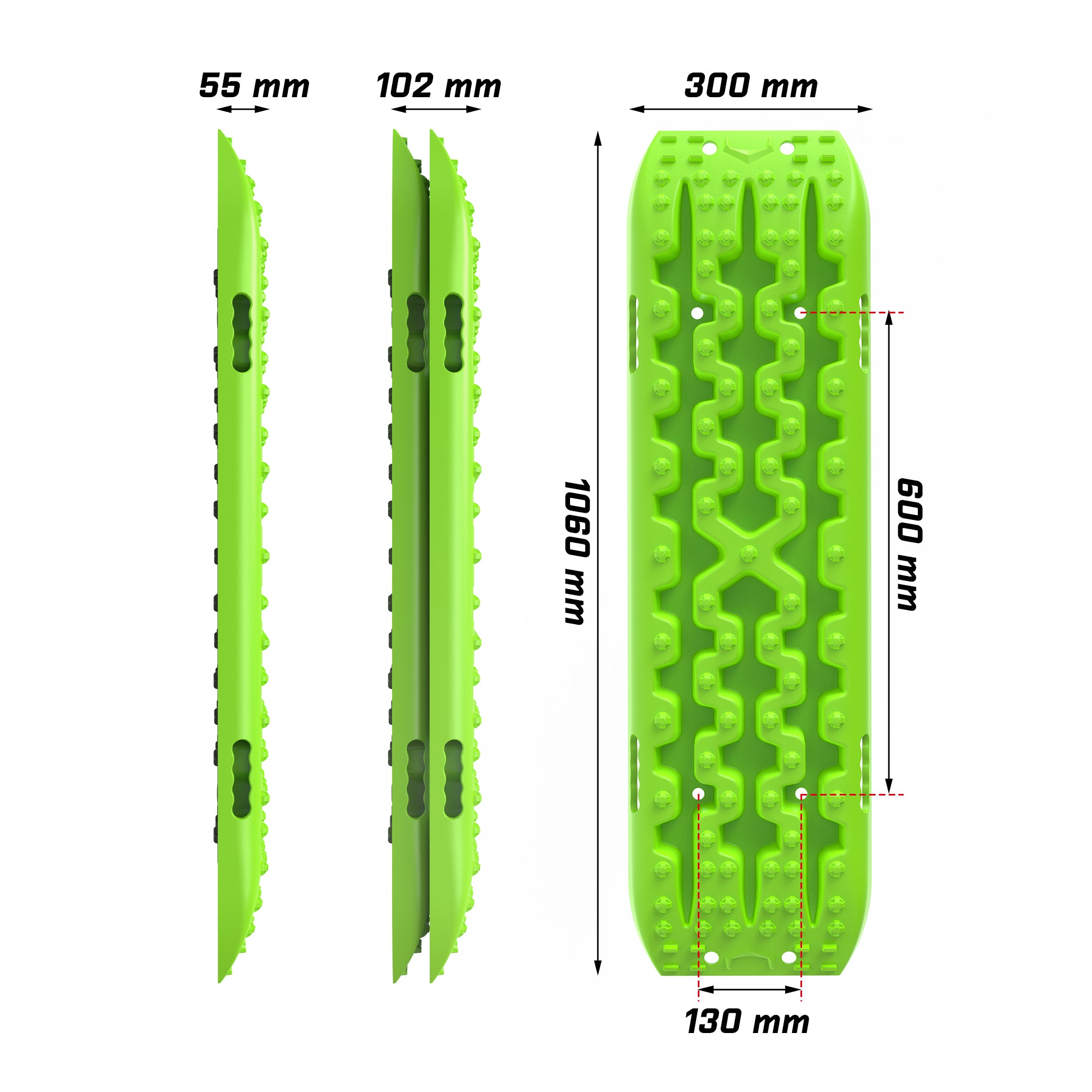 X-BULL Hitch Receiver 5T Recovery Receiver With 2PCS Recovery tracks Boards Gen3.0 Green - SILBERSHELL