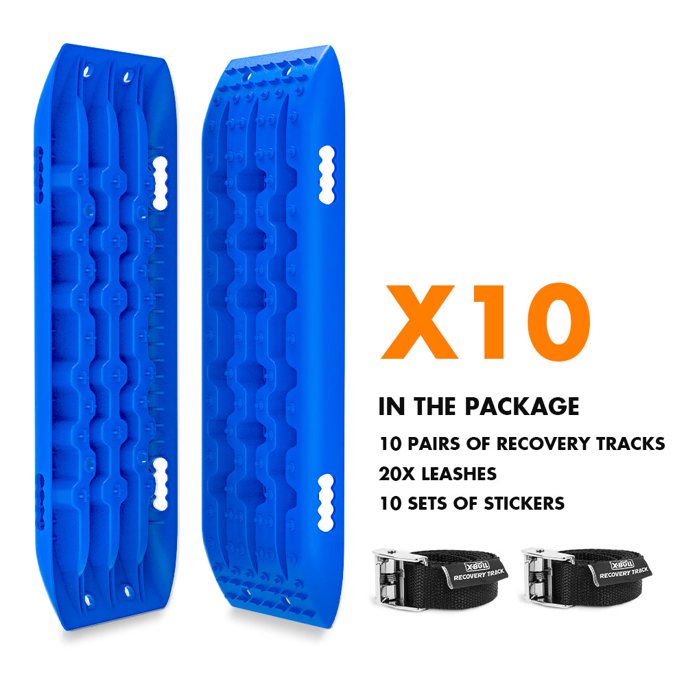 X-BULL 10 Pairs Recovery tracks 10T 4WD 4X4 / Sand tracks/ Mud tracks Gen 2.0 Blue - SILBERSHELL