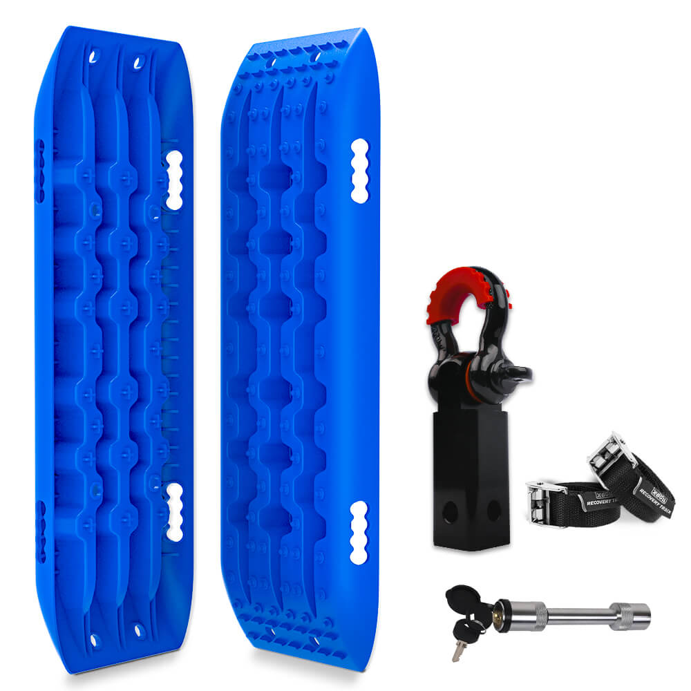 X-BULL Hitch Receiver 5T Recovery Receiver With 2PCS Recovery tracks Boards Gen2.0 Blue - SILBERSHELL