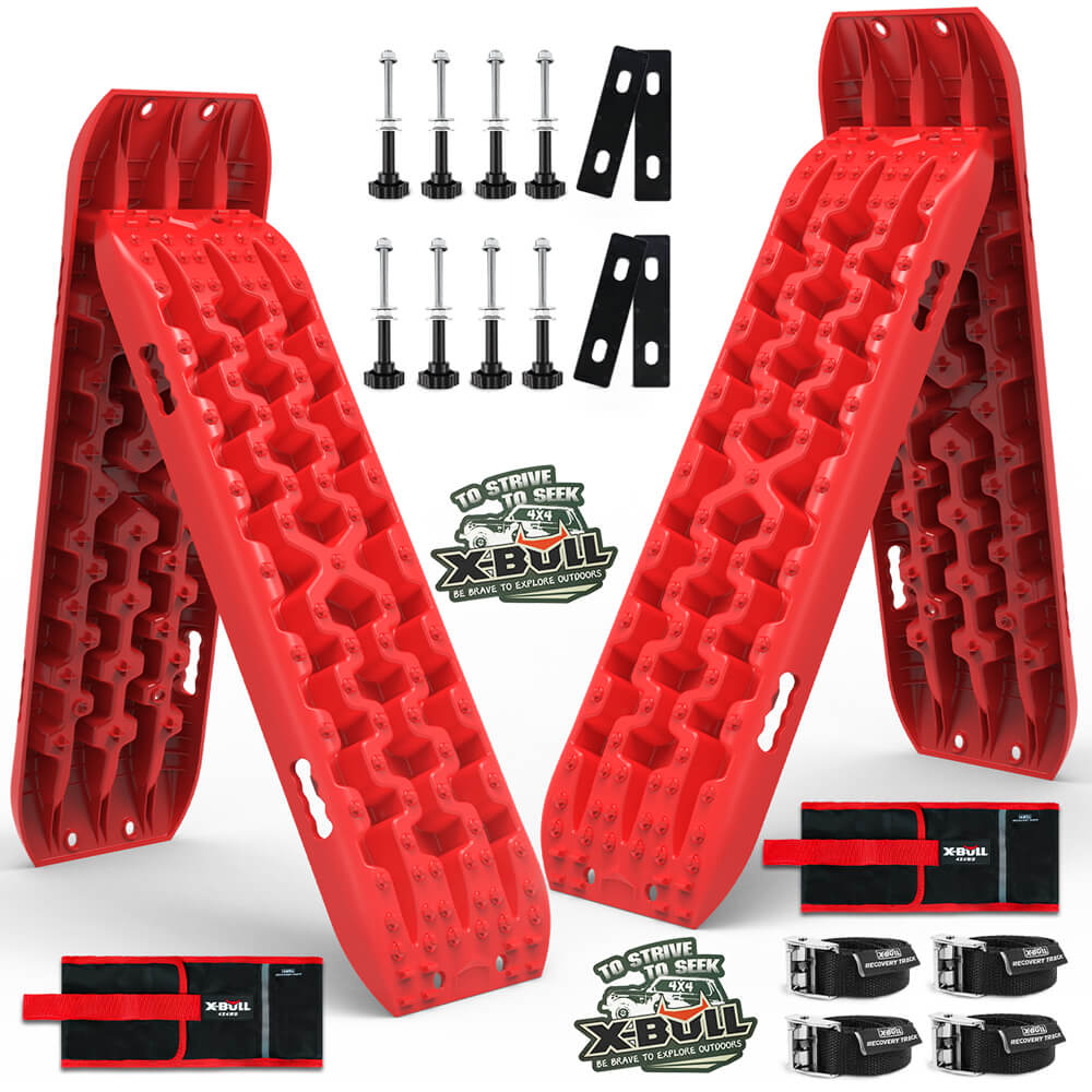 X-BULL Recovery tracks Boards 10T 2 Pairs Sand Mud Snow With Mounting Bolts pins Red - SILBERSHELL