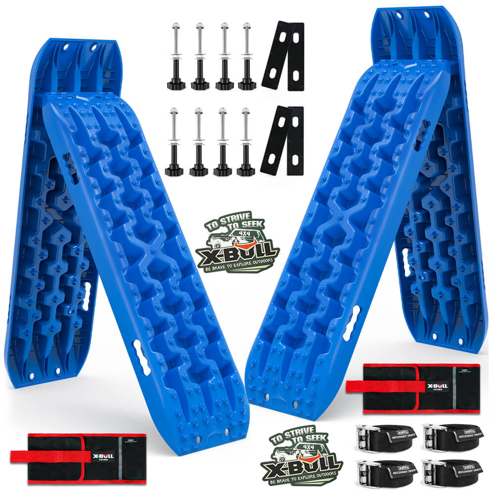 X-BULL Recovery tracks Boards 10T 2 Pairs Sand Mud Snow With Mounting Bolts pins Blue - SILBERSHELL