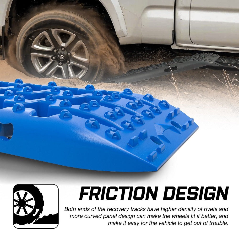 X-BULL Recovery tracks Boards 10T 2 Pairs Sand Mud Snow With Mounting Bolts pins Blue - SILBERSHELL