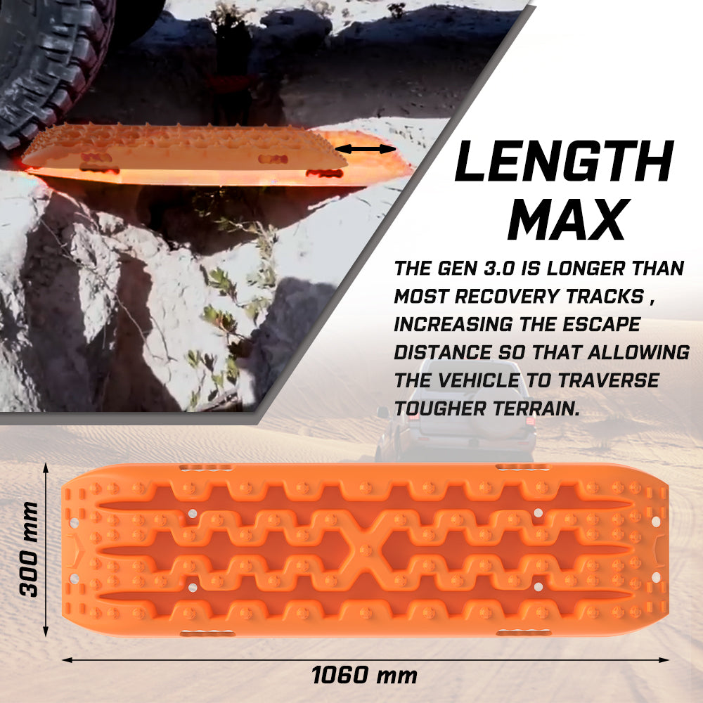 X-BULL Recovery tracks Boards 10T 2 Pairs Sand Mud Snow With Mounting Bolts pins - SILBERSHELL