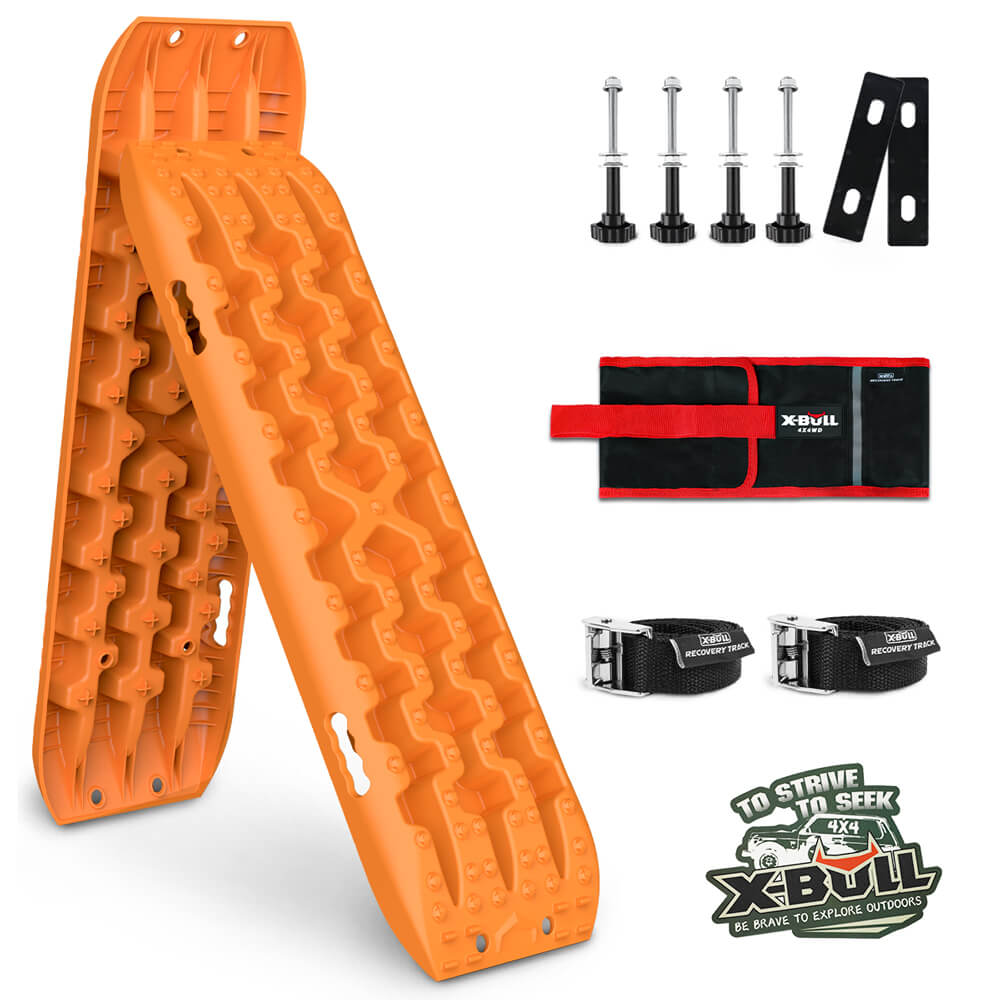 X-BULL 2PCS Recovery Tracks Snow Tracks Mud tracks 4WD With 4PC mounting bolts - SILBERSHELL