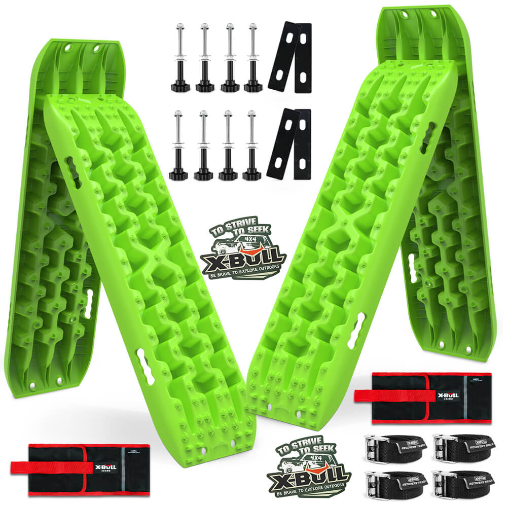 X-BULL Recovery tracks Boards 10T 2 Pairs Sand Mud Snow With Mounting Bolts pins Green - SILBERSHELL