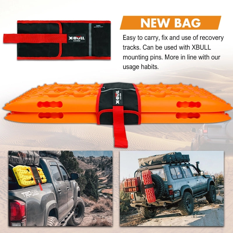 X-BULL KIT2 Recovery tracks 6pcs Board Traction Sand trucks strap mounting 4x4 Sand Snow Car red - SILBERSHELL