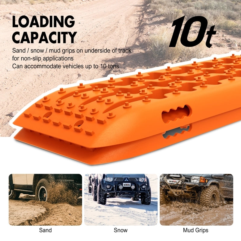 X-BULL KIT2 Recovery tracks 6pcs Board Traction Sand trucks strap mounting 4x4 Sand Snow Car - SILBERSHELL