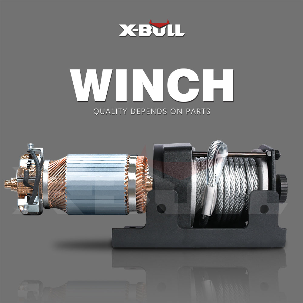 X-BULL Electric Winch 3000lbs Steel Wire Cable 12V Boat ATV UTV Winch Trailer 2 Units - SILBERSHELL