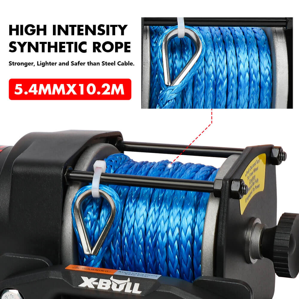 X-BULL 12V Electric Winch 3000LB ATV Winch Boat Trailer Winch Synthetic Rope - SILBERSHELL