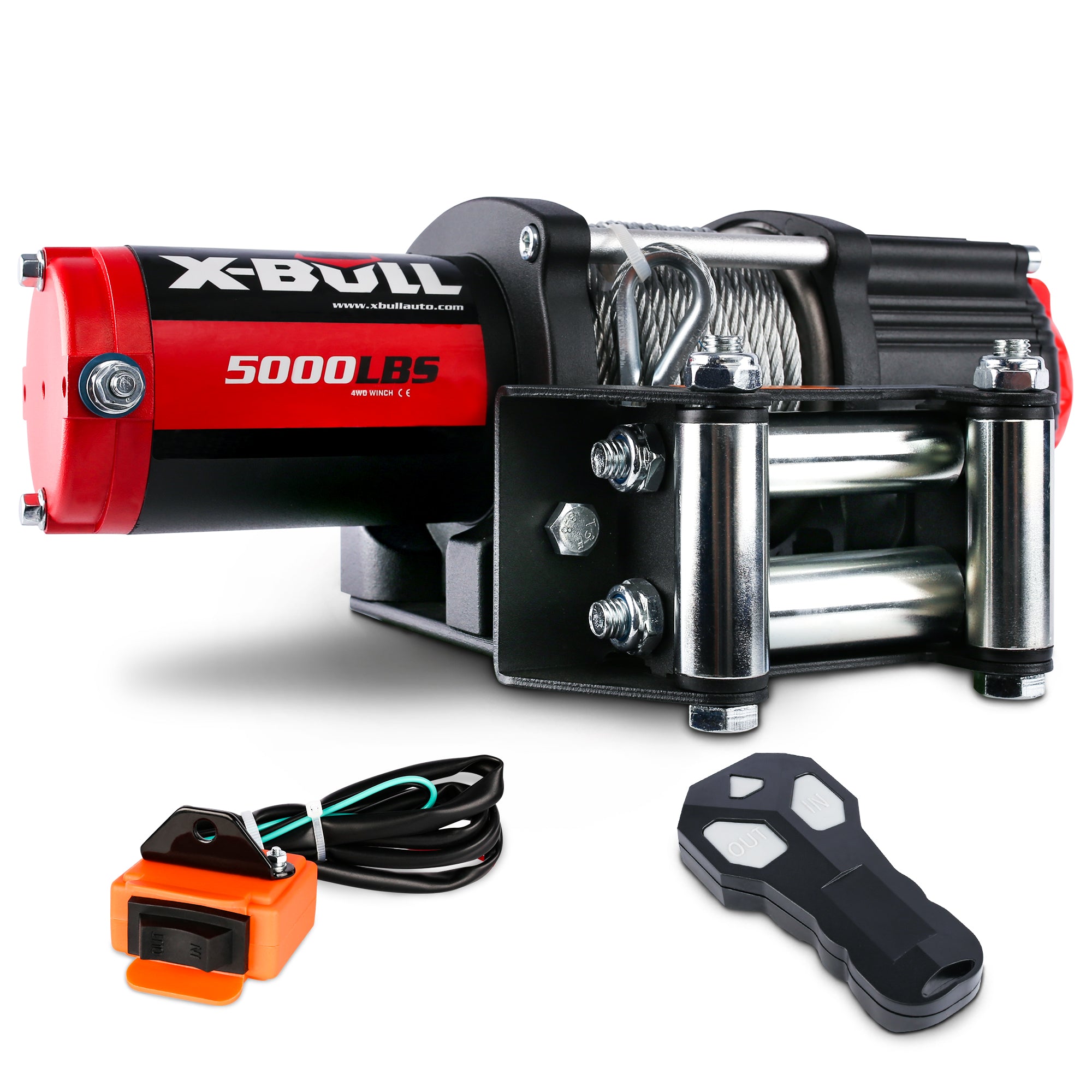 X-BULL Electric Winch 12V 5000LBS Wireless 15.2M Steel Cable ATV UTV 4WD Boat - SILBERSHELL