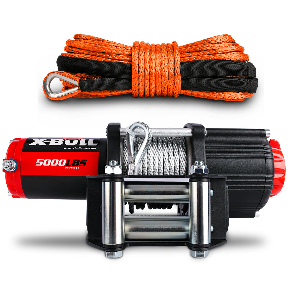 X-BULL 12V Electric Winch 5000LBS Wireless Steel Cable ATV Boat With 13M Synthetic Rope - SILBERSHELL