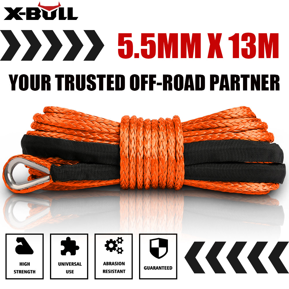 X-BULL 12V Electric Winch 5000LBS Wireless Steel Cable ATV Boat With 13M Synthetic Rope - SILBERSHELL