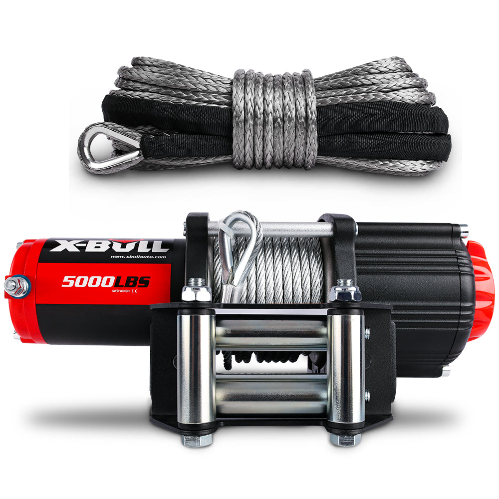 X-BULL Electric Winch 12V 5000LBS Wireless Steel Cable ATV Boat With 13M Synthetic Rope - SILBERSHELL