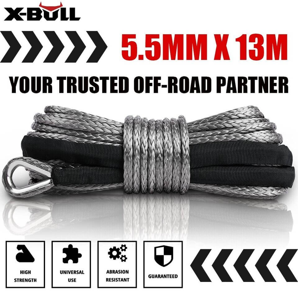 X-BULL Electric Winch 12V 5000LBS Wireless Steel Cable ATV Boat With 13M Synthetic Rope - SILBERSHELL