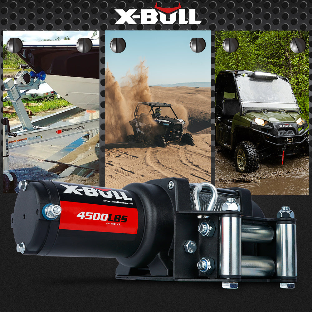 X-BULL Electric Winch 4500LBS/2041KG Steel Cable Wireless Remote Boat ATV 4WD - SILBERSHELL