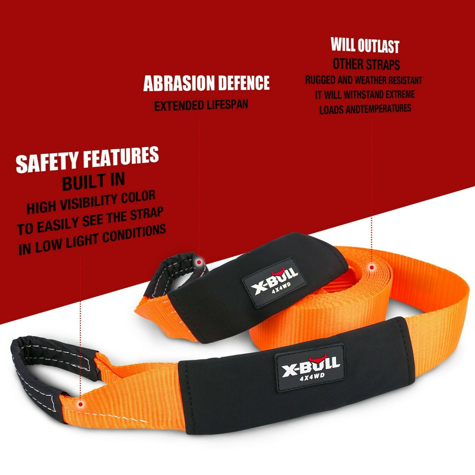 X-BULL Winch Recovery Kit Recovery tracks /Snatch Strap Off Road 4WD - SILBERSHELL