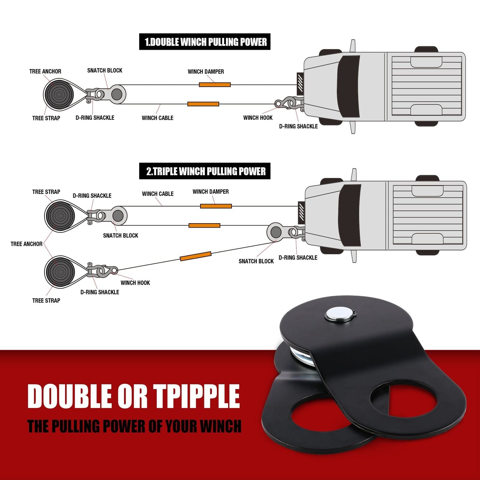 X-BULL 4WD Recovery Kit Snatch Strap / Recovery Tracks Gen3.0/ Mounting pins - SILBERSHELL