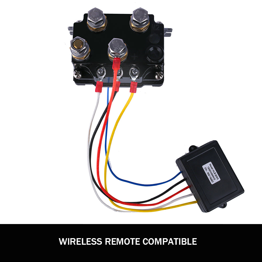 X-BULL Winch Solenoid Relay Wiring Controller 500A 12V and 150ft Wireless Remote 4T Block Pulley - SILBERSHELL